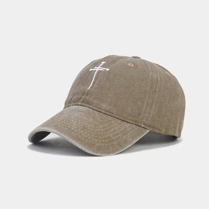 Quanhaigou Baseball Cap Dad Hat Adjustable Fashion Hats for Men Women Polo Trucker Unisex Style Headwear - color: Cross Nails Khaki