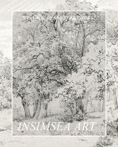 InSimSea Framed Canvas Wall Art, Forest Landscape Sketch Print, 10x8 Inch - color: Hard to Find Tree