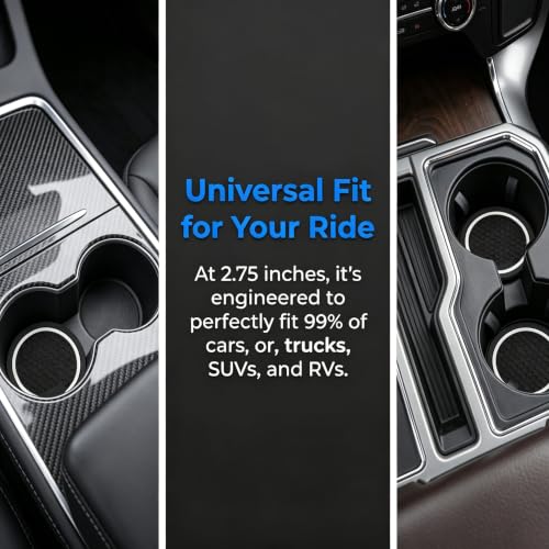 4PCS Car Cup Holder Coasters,2.75 Inch Non-Slip Insert Water Bottle Holder Pads, Shockproof Silicone Cup Pads, Universal Car Drink Holders for Vehicles, Trucks, RVs(Black/White) - color: White