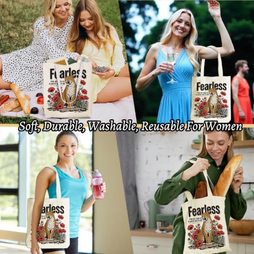 Baseball Soccer Softball Mama Canvas Tote Bag, Christian Tiger Duck Shoulder Bag - color: Fearless 532