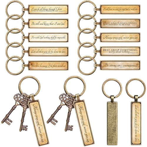 Fumete Christian Keychain Bulk Bible Verse Keychain Religious Gifts Scripture Key Ring for Men Women Church Pastor Coworker
