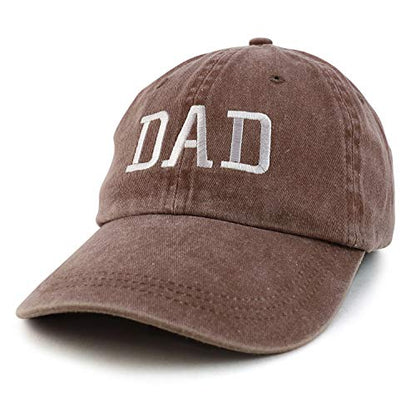 Trendy Apparel Shop Dad Embroidered Pigment Dyed Low Profile Cotton Cap - color: Chocolate