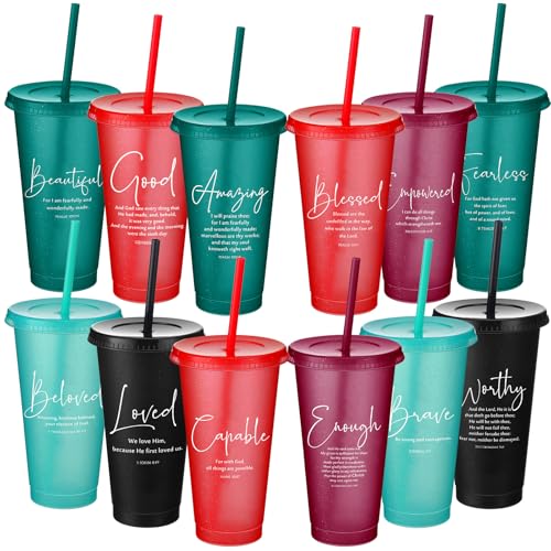 Havawish 36 Set Bible Verse Christian Tumbler Inspirational,Bright Color - color: Bright Color