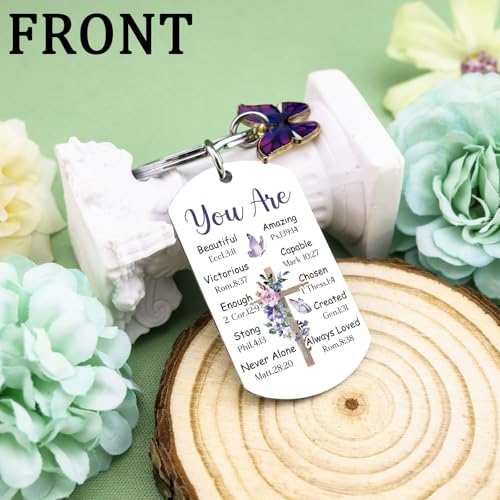 igvean Biblical Gifts Bible Verse Gifts Butterfly Keychain Spiritual Gift