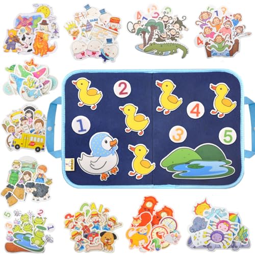 CHEFAN 12 Pack Felt Board Story Sets, Flannel Board Stories for Toddlers - color: Black