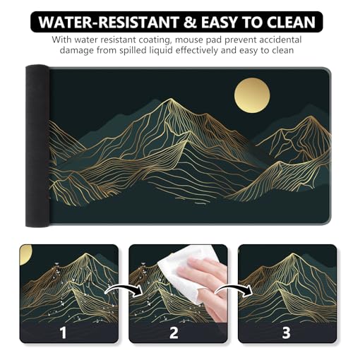 iCasso Large Mouse Pad, XXL Green Mousepad,A-Mountain Cyan Extended - color: Mountain Cyan