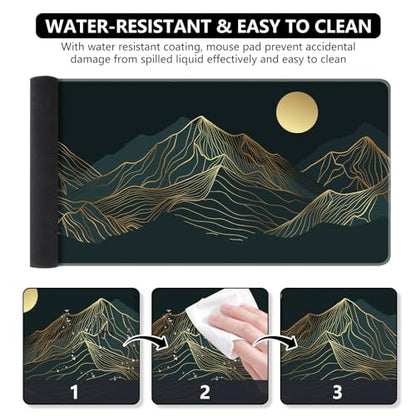 iCasso Large Mouse Pad, XXL Green Mousepad,A-Mountain Cyan Extended - color: Mountain Cyan