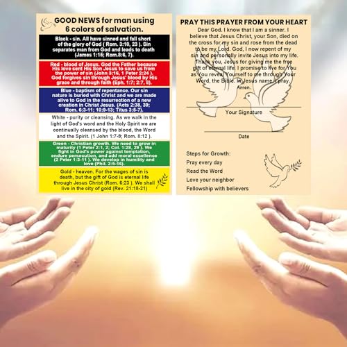 Plan of Salvation Card Prayer Cards Tracts Pocket Holy Postcards