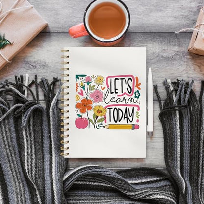 VONTP Teacher Floral Gifts Spiral Notebook Journal, 5.5x8.3 Inch - color: 003-teacher