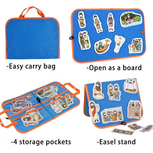 CHEFAN Water Into Wine Felt Board Bible Stories, 4 Story Sets for Kids - color: Turns Water Into Wine & Other 3 Bible Stories Set
