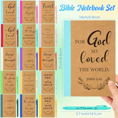 Resurhang 30 Set Christian Gifts Bulk Bible Notebook Religious Pen,Rainbow - color: Rainbow