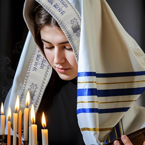 Tallit Prayer Shawl with Bag, Soft Fabric 70"x 20" Tallit Prayer Cloth Israel for Men & Women - color: Blue
