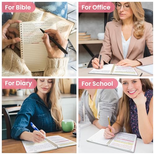 Taja Lined Spiral Journal for Women, A5 Cute Hardcover Notebook for Work - color: A-Sunset