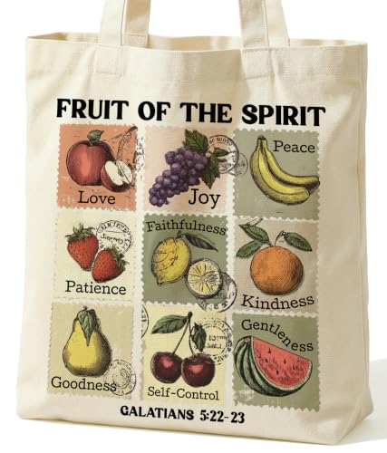 Christian Bible Verse Tote Bag for Women Faith Church - color: Fruit