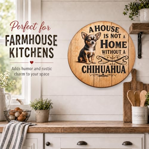 Dog Tin Sign Chihuahua Lover Metal Round Sign - color: Chihuahua Lover