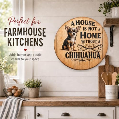 Dog Tin Sign Chihuahua Lover Metal Round Sign - color: Chihuahua Lover