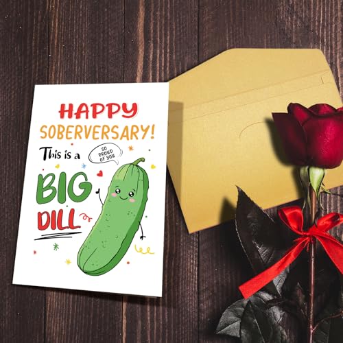 Nchigedy Funny Sobriety Card for Men Women, Sober Aniversary Card for Him Her, Soberversary Cards for Boyfriend Girlfriend - color: #14