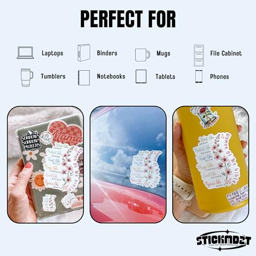(3Pcs) Women of The Bible Sticker Books and Flowers Christian Faith Religious Bible Verse Waterproof Vinyl Sticker Laptop, Water Bottles, Phone Merchandise Decor Decal Gifts for Her Him 2 Inches - size: 2x2