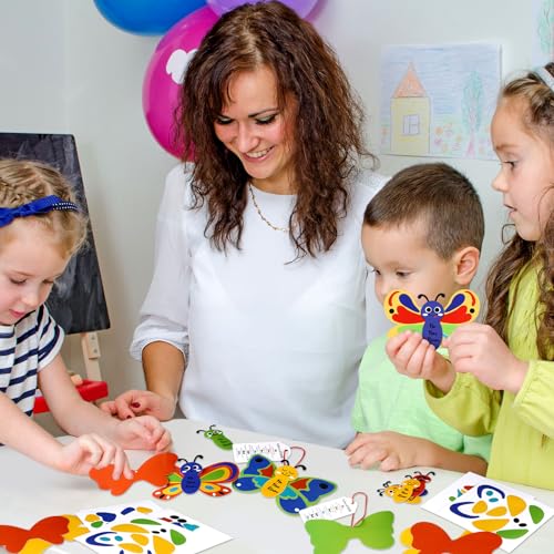 Suzile 30 Pcs Christian Easter Crafts for Kids Religious Salvation Story Butterfly Church Bible DIY He Has Risen Jesus Crafts for Kids Easter Sunday School Classroom Home Activities Holy Week Favor