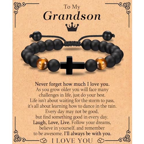 EFVISD Cross Bracelet Gifts for Boys Girls Christian Religious Gifts - color: Grandson