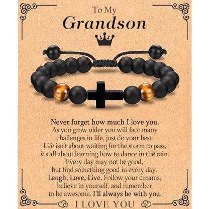 EFVISD Cross Bracelet Gifts for Boys Girls Christian Religious Gifts - color: Grandson