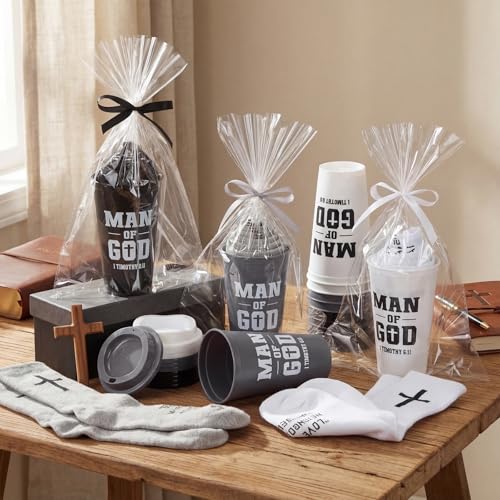 12 Sets Christian Gifts for Men Man of God Cups Socks,Black, White, Gray - color: Black, White, Gray