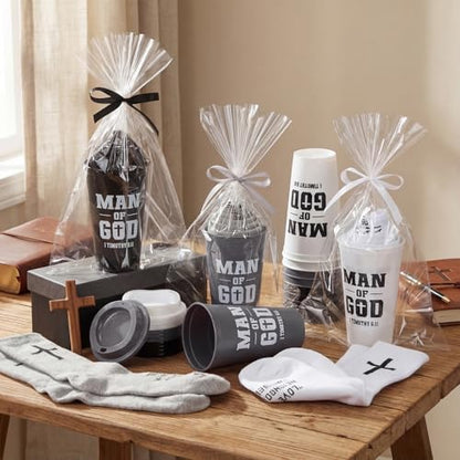 12 Sets Christian Gifts for Men Man of God Cups Socks,Black, White, Gray - color: Black, White, Gray