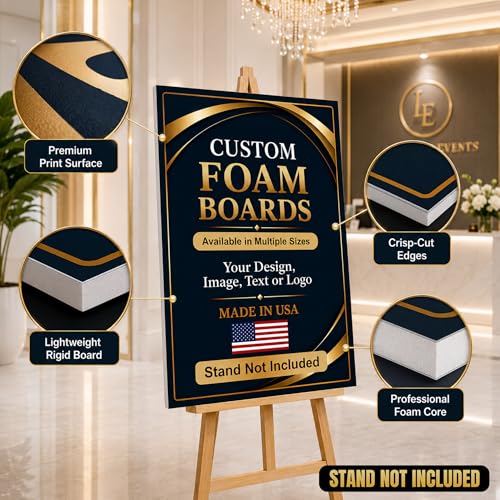 Custom Poster Boards by BCB Print | Personalized Foam Display Sign | Lightweight Durable Presentation Board | Premium Graphic Printing | Made in USA | 24x36 inch (Stand not Included) - color: Foam Board