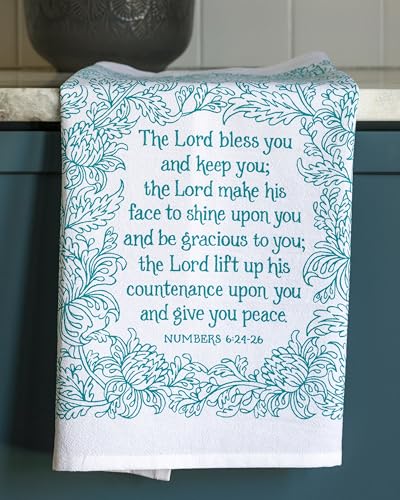 Little Things Studio - The Blessing, Light Sea Green, 28 x 28 - color: The Blessing – Light Sea Green