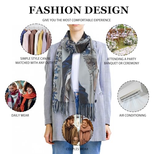 Virgen de Guadalupe Prayer Shawl Scarf Catholic Gifts For Women Mom Mexican Virgin Mary Scarves Wrap (Blue)