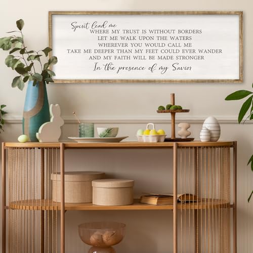RLWangChao Spirit Lead Me Wall Art, 32×12 Inch Wood - color: Spirit Lead Me (Wood), size: 32"L x 12"W