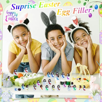 50 Pack Little Jesus Figures Easter Mini Rubber Toys to Hide and Seek, Pocket Jesus Love You Miniatures Religious Party Favors Baptism Gifts Sunday School Easter Egg Stuffers - color: 10-color *50