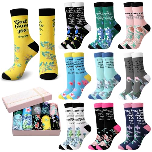 10/20/30 Pairs Christian Socks with Inspirational Words