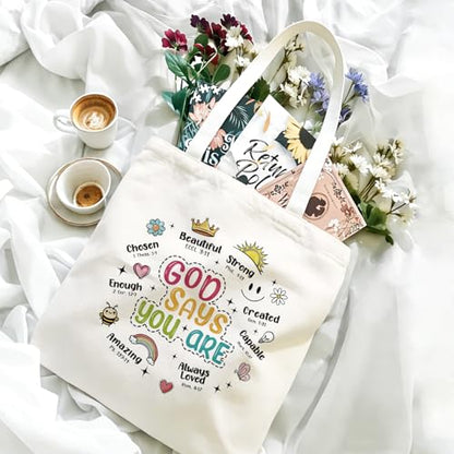Bible Tote Bags Cute Christian Preppy Canvas Tote Bag Christian Gifts for Women Reusable Shopping Bags(Parent) - color: Bible-12