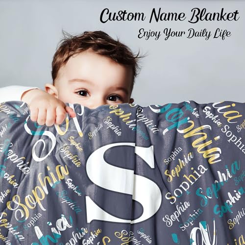 Custom Baby Blanket,Personalized Name Throw Blankets for Girls Boys Kids Baby Newborn Customized Gifts for Birthday Christmas - color: Design 1