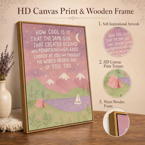 Same God Creation Wall Art 8x10 Pink Framed Canvas Print - color: Pink, size: 10"L x 8"W