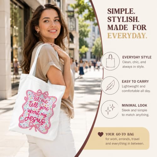 Christian Canvas Tote Bag, Bible Verse Reusable Shopping Bag - color: Bible-1