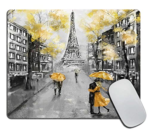 Mouse Pad,Oil Painting Paris European City Landscape France Eiffel Tower Mouse Pad, Mouse Mat Square Mouse Pad Non-Slip Rubber Base MousePads for Office Laptop, 9.5"x7.9"x0.12" Inch - color: TSP155
