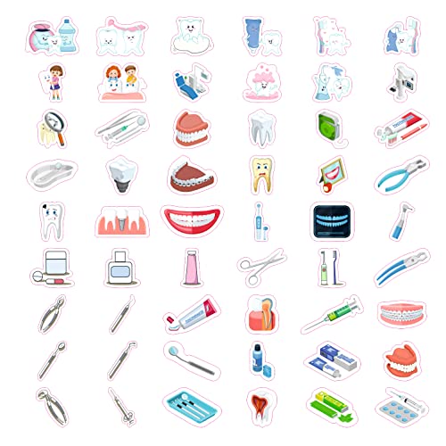 100Pcs Dental Stickers, Dentist for Dental Office, Dentary Office Supplies, Dentary Gifts - color: Dental Stickers