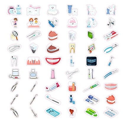 100Pcs Dental Stickers, Dentist for Dental Office, Dentary Office Supplies, Dentary Gifts - color: Dental Stickers