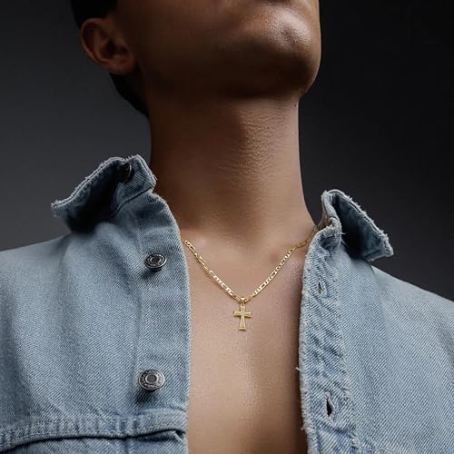 AIGAMIT Cross Necklace for Men Gold Cross Necklace for Men - size: 22 inches