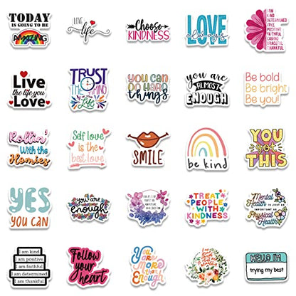 52Pcs Colorful Motivational Stickers, Inspirational Positive Affirmation Vinyl Decals, Waterproof Aesthetic Quote Stickers for Water Bottle, Laptop, Scrapbook, Journal, Diaries, Teens, Girls - color: Inspirational Sticker-4
