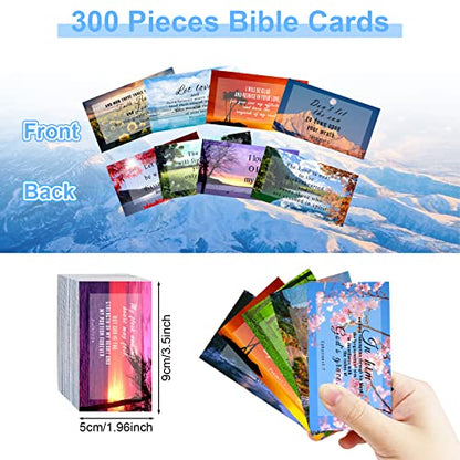 300 Pcs 50 Styles Prayer Cards Bulk Bible Verse Card Inspirational Scripture Cards with Bible Verses Motivational Encouraging Christian Card for Women Men Mini Business Religious Christian Gifts - size: 50 Styles 300Pcs