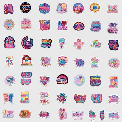 108Pcs Neon Jesus Stickers, Christian Bible Stickers Pack for Teens Adults, Vibrant Religious Vinyl Decals for Water Bottles, Laptops, Journals, Inspirational Faith-Based Christmas Thanksgiving Decor - style: Neno Jesus