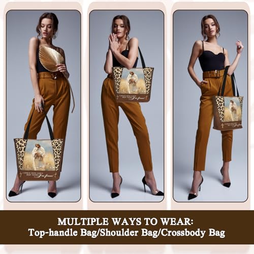 Women's Canvas Tote Bag with Zipper, Large Capacity Shoulder Bag for Work, Travel & Daily Use, Gifts for Mom - color: I Once Was Lost But Now I'm Found