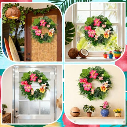 Cinnvoice Hawaiian Wreath Artificial Front Door Wreath - style: Hawaiian
