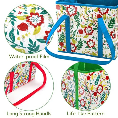 4 Pack Reusable Grocery Bags, Large Heavy-Duty Shopping Tote