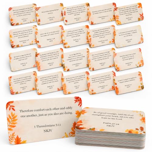 80 Unique Bible Verse Cards - Mini Scripture Cards for Women - color: Autumn