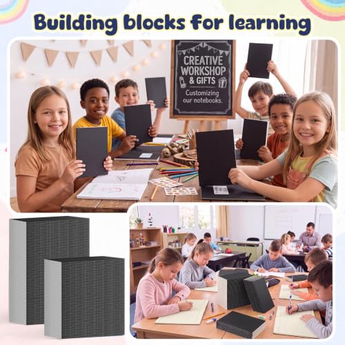 Handepo 100 Pack A5 Composition Notebooks Bulk 5"x8" Notebooks,Black - color: Black, size: A5