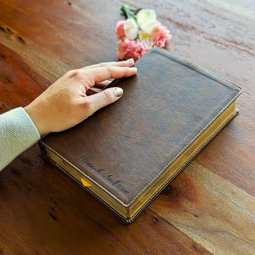 Personalized NKJV Wide Margin Bible | New King James Version | Custom Engraved Name | Single-Column Reference Bible | Christian Gift for Men & Women - style: Personalized
